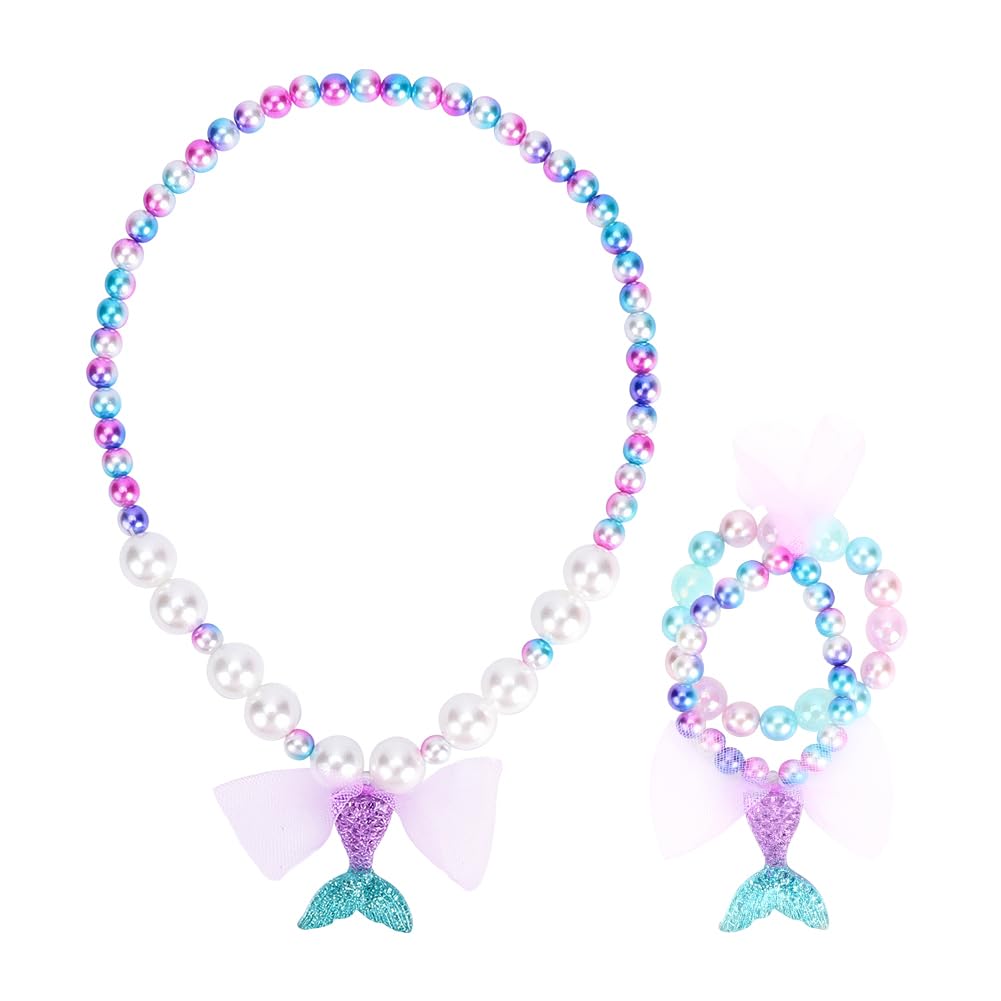 Bolso para niñas pequeñas, regalos para niñas de 3 a 8 años con joyas de vestir, accesorios de juego de simulación, juguetes de sirena para niñas de 4 a 5 años 8