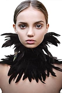 TOOKY Gothic Victorian Natural Feather Choker Neck Wrap Collar Halloween