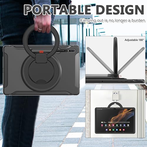 Anti-casse coque Galaxy Tab S8 Ultra 14.6 avec support rotatif pour securiser votre stylet - 2
