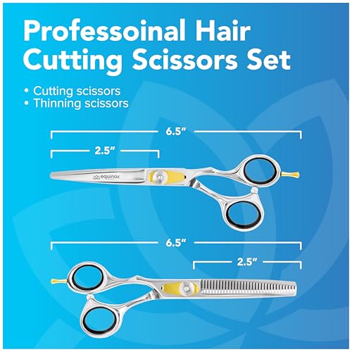 Image of Equinox Professional Razor Edge Hair Cutting /Thinning Scissor Set /2, 6.5 inch