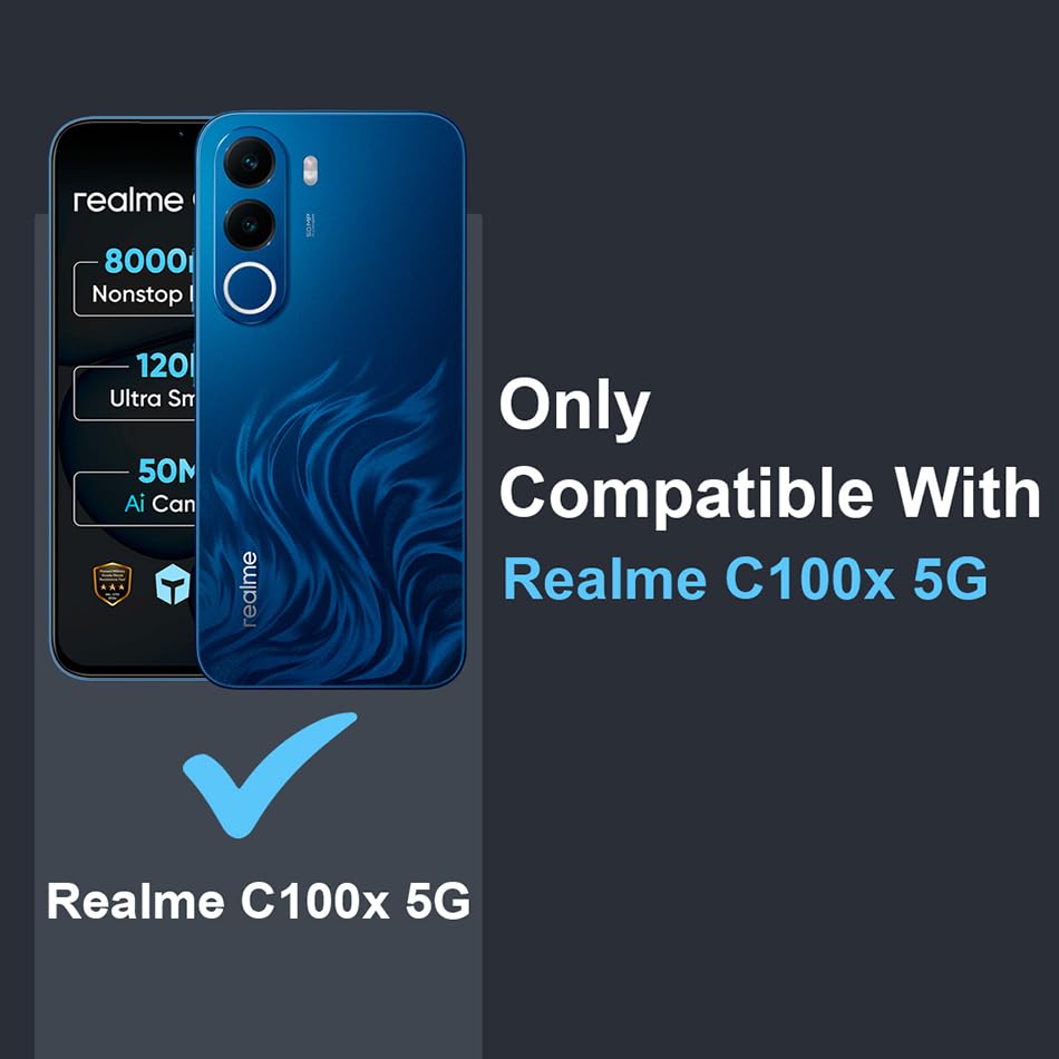 Image of Fashionury Shockproof Crystal Clear Back Case Cover for Realme C100X 5G | Transparent Back Cover | Raised Bumps for Camera & Screen Protection for Realme C100X 5G