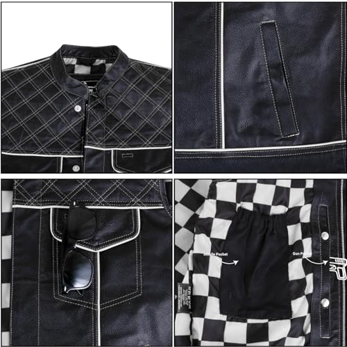 Image of .Men's Biker Rider Motorcycle club Motorbike stylish Genuine leather sleeveless vest