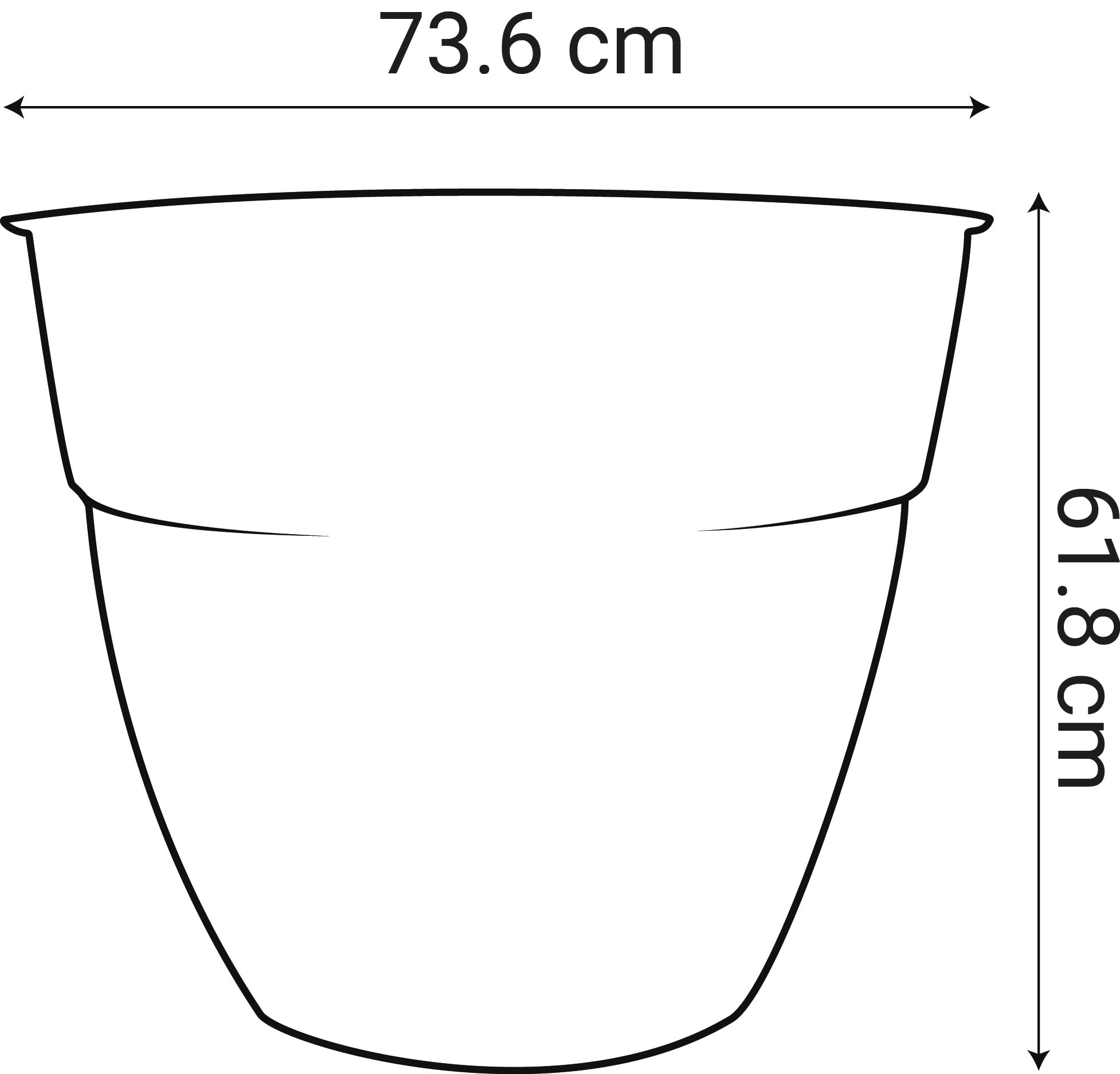 EDA Osaka – Maceta de Flores de diámetro 70 cm – Volumen 165 L – Ø 73,6 x 61,8 cm – Gris Antracita