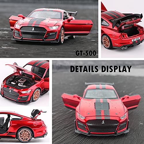 Speed And Ares Mustang 1:32 Scale Alloy Toy Car Diecast Model Decorative,Steering Suspension,Mini Vehicles Toys For Kids,Boyfriend Gift（Red） #TOP5
