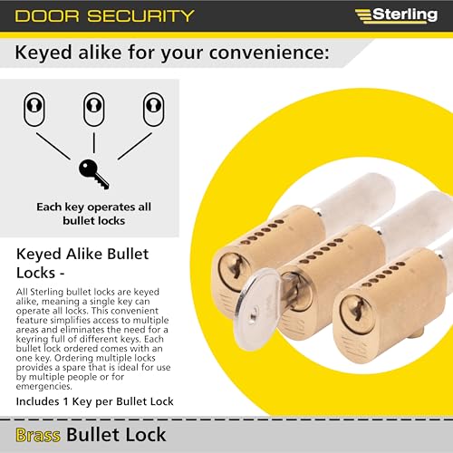 Sterling BL01 KA Bullet Lock, gleichschließend, Messing