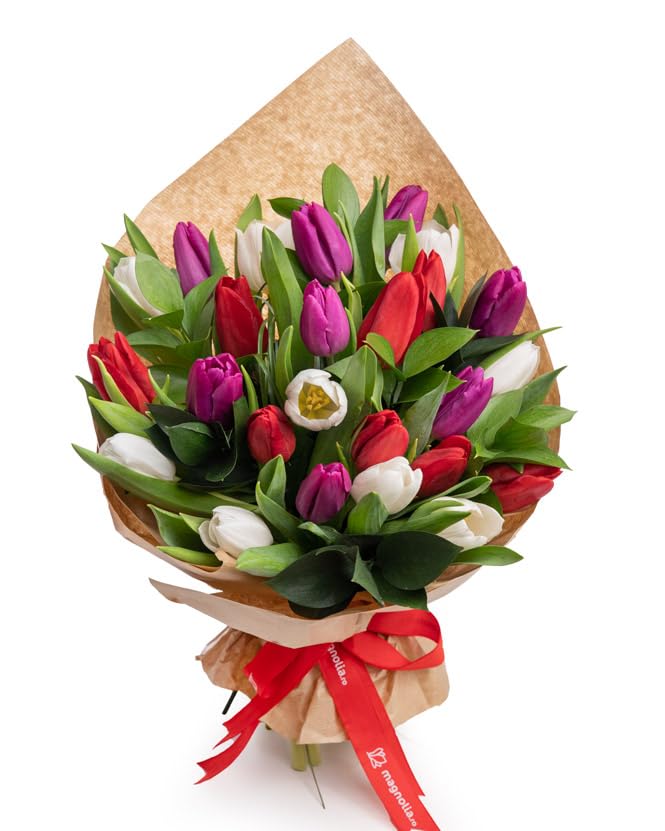 Ramo de Tulipanes Flores Frescas con 50 Flores en Diseño Moderno y Elegante Ramo Rosas Premium Color Azul