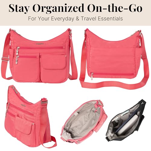 Image of Baggallini womens Everywhere Bagg Crossbody Women 11x9 Lightweight Nylon Hobo Water-resistant Travel Bag W /Rfid