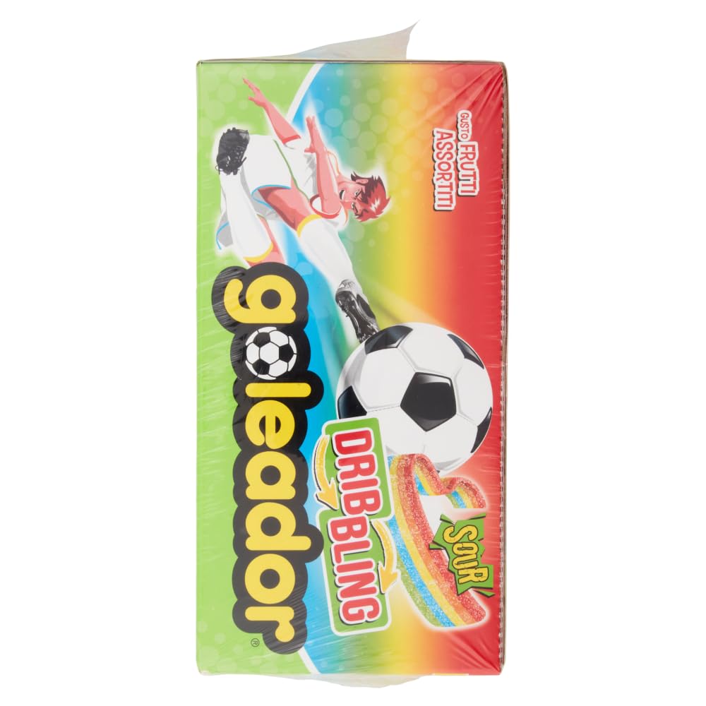 Goleador Dribbling Rainbow, Caramelle Gommose, Gusto Frutti Assortiti Frizzanti, Sour, Confenzione da 144 Pezzi Monoporzione, Incartati Singolarmente, Ottime da Condividere