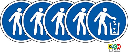 Preisvergleich Produktbild ISO Safety Sign Label International Verwendung Katzenstreu Mülleimer Symbol Sticker Selbstklebend 100 mm Durchmesser (5 Stück Aufkleber)
