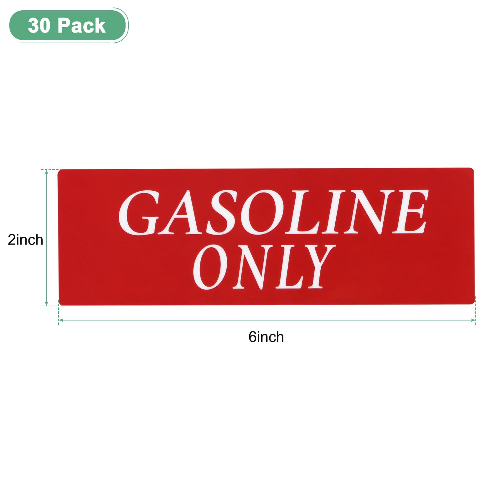 Hylabelest 30-Pack Gasoline Only Stickers – 2x6 Inch Waterproof Fuel Labels For Gas Cans & Equipment