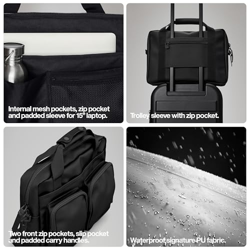 RAINS Texel Tech Bag - Green Waterproof Water Resistant Water Repellent Laptop Bag Unisex Commuter Travel Case 15" Computer Sleeve Tech Organizer - 2 Year Warranty4