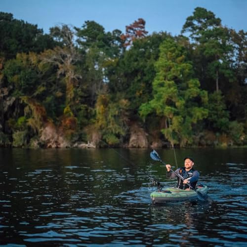 Image of Pelican Argo 100X - Angler Sit in Fishing Kayak - Vapor Black Lime - Lightweight Stable - Ergoform Padded seat - 10 ft