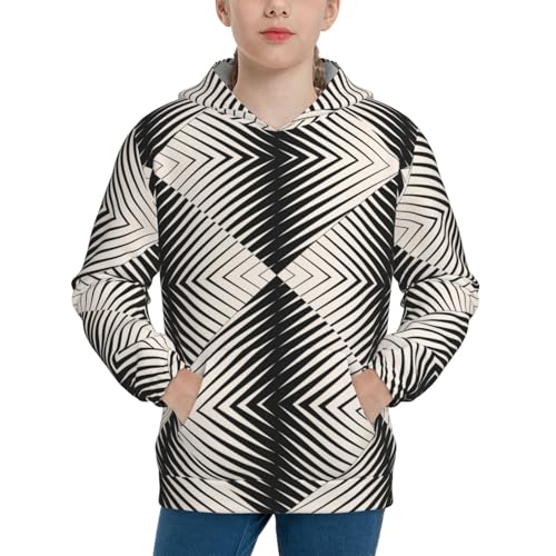 Modern Op Art Kid Hoodies Boys Sweatshirts Girls Pullover with Pocket