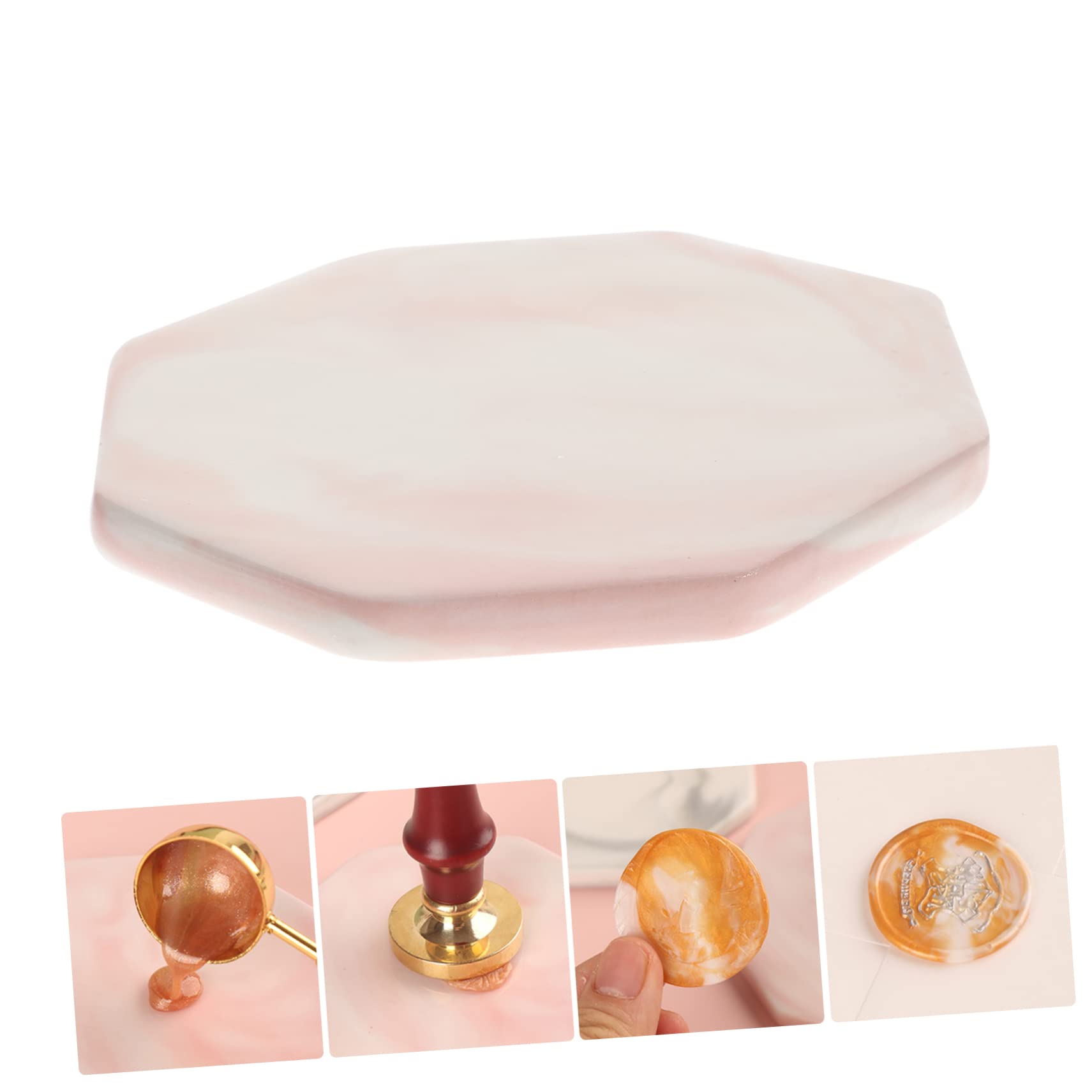 ARTIBETTER 3 Stück Farbstempelwerkzeug für Gold Platte Wachsen gemacht Wachssiegel Stempel Siegelkissen Wachssiegelwerkzeuge Siegelwachs-Stützteller Siegelstempel Keramik Rosa