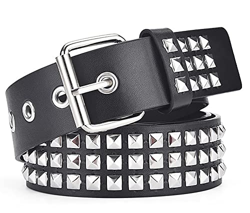INOGIH Punk Rock Rivet Belt, Womens Studded Goth Belt for Jeans