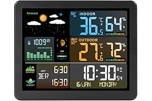 Wireless Weather Station: Indoor-Outdoor Digital Thermometer with Color Display