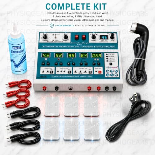 Image of Physiogears Combo (US, IFT, MS, Tens) Digital with IFT 45 4 in 1 Physiotherapy Equipment (Self-Adhesive Pad)