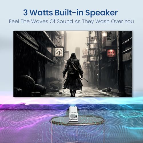 Portronics Beem 470 Mini Smart LED Projector,720p HD,2000 Lumens,Pre-Installed Streaming Apps(Netflix, Prime Video, Hotstar),Auto Keystone,3W Speaker,Adjustable Angle, Wireless Screen Mirroring 8 5113r+Q475L