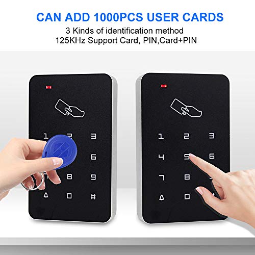 RFID Door Access Control System Keypad +NC Electric Drop Bolt Lock+Power Supply+Exit Button +10pcs Fobs/Cards - Image 3