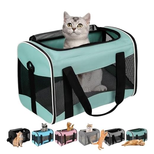 Cat Dog Carriers Soft-Sided Pet Carrier Large Cats for Medium Big Cat Small Dog Puppy up to 16lbs TSA Airline Approved Animal Collapsible Cat Carrier Carriers Travel Carrier Cat Bag (17x11x11)