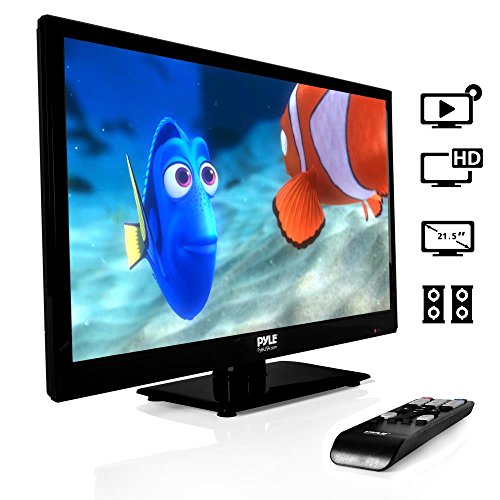 Pyle 21.5" LED TV Monitor | 1080p - Multimedia Disc Player - Ultra HD - Audio Streaming - Stereo Speakers, Wall Mount | PTVDLED22 model