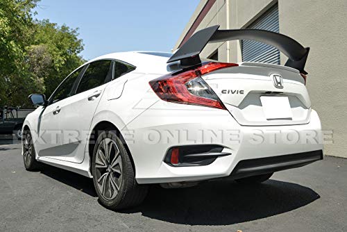 Extreme Online Store Replacement for 2016-Present Honda Civic Sedan FC1 FC2 | EOS Type-R Style ABS Plastic Primer Black JDM Rear Trunk Lid Wing Spoiler - Thumbnail 4