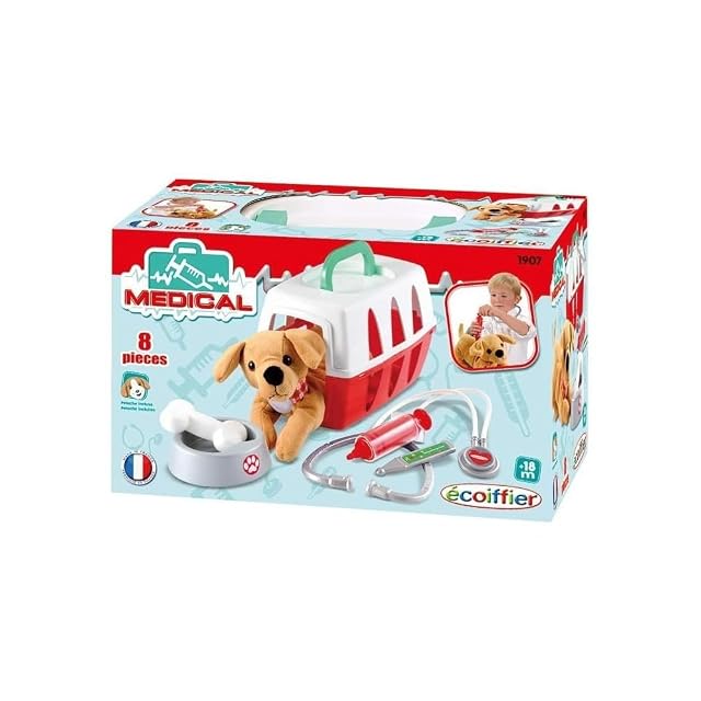 Foto 4 de 6 de Ecoiffier- Maletín Veterinario con Perrito, 8 Piezas. A Partir de 18 Meses. Fabricado en Francia (7600001907)