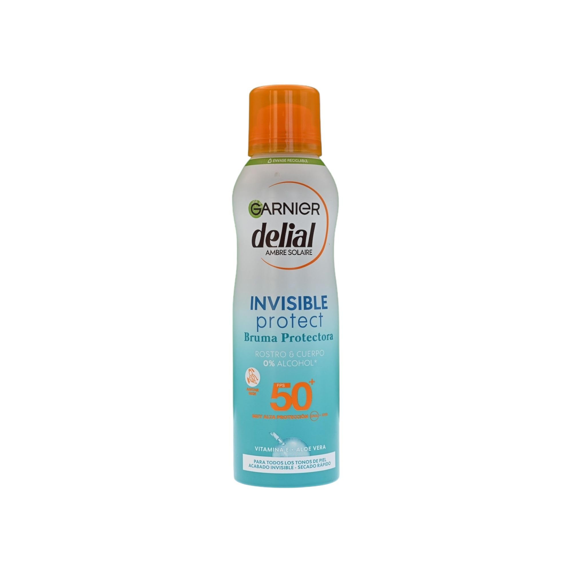 GARNIER DELIAL Bruma Solar Bronceadora Alta Protección FPS50 Secado Rápido Para Cuerpo Y Rostro, Muy Resistente Al Agua sin Alcohol 150 ml