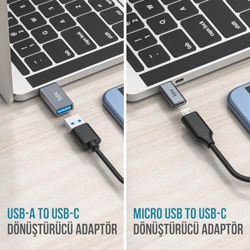 Bix ADP-04 2'si 1 Arada Type-C Micro USB ve USB Çevirici Dönüştürücü Adaptör - Görsel 6