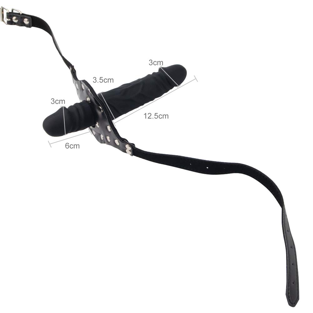 Roluck Penis Mundknebel Einstellbar Ball Gag mit Silikon Dildo Bondage SM Sexspielzeug für Paar…