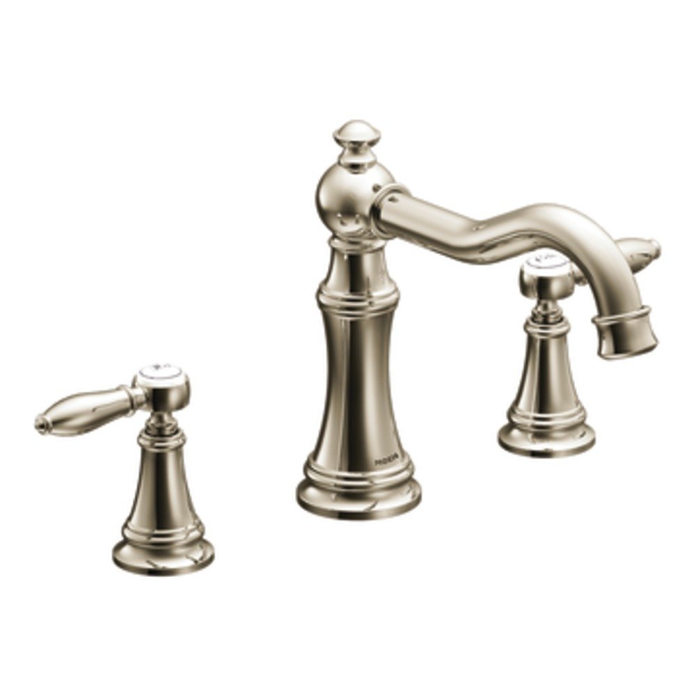 Moen TS22103NL Weymouth Two-Handle High Arc Roman Tub Faucet, Polished Nickel