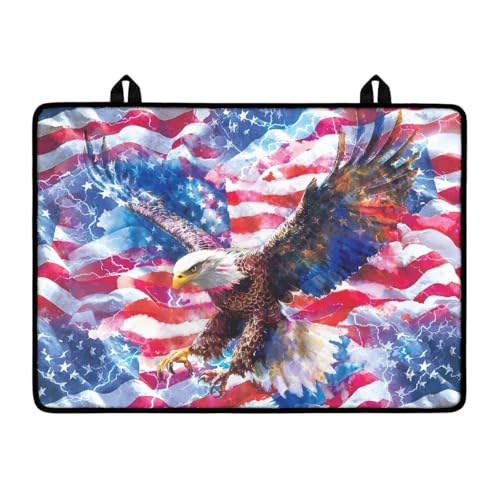 Image of Poceacles Independence Day Kitchen Decor Stove Top Cover for Ceramic Glass Stove Cover Oil Resistant Prevent Scratching Oven Cooktop Mat for 4th of July, Eagle American Flag Pattern