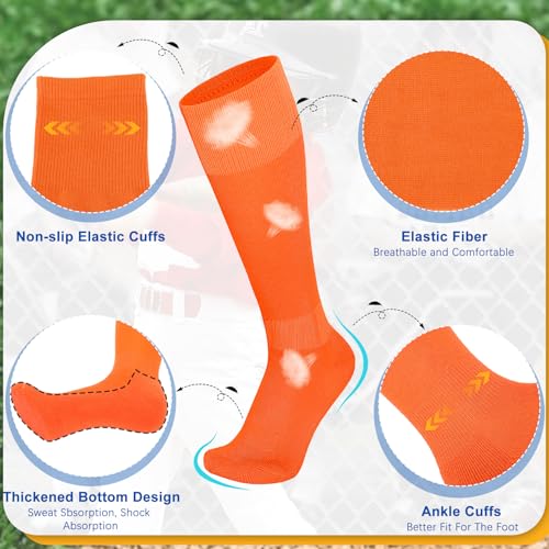 Image of VONMELLI Youth Baseball Belt and Socks Combo, Elastic Softball Belts and Socks for Boys and Adult (2 Pairs of Socks & 1 Belt)