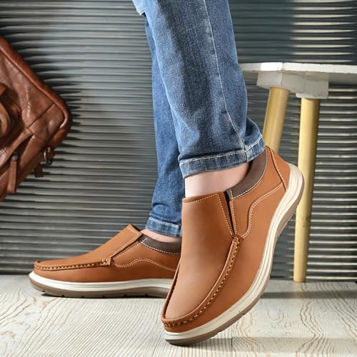 Image of Centrino Slip On Shoes for Man | Loafers for Men Stylish | Soft Cushioned Insole | Lightweight Comfortable Moccasins | Hand-Stitched Design | Casual Mens Loafer Shoes for All-Day Comfort (9785)