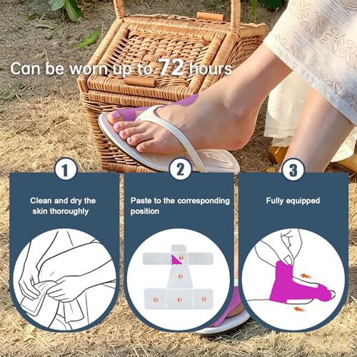 Image of Precut Kinesiology Tape for Bunion, 40 Pcs, Bunion Corrector & Relief, Big Toe Support and Pain Relief, Breathable Hypoallergenic Latex-Free Tape (Purple)