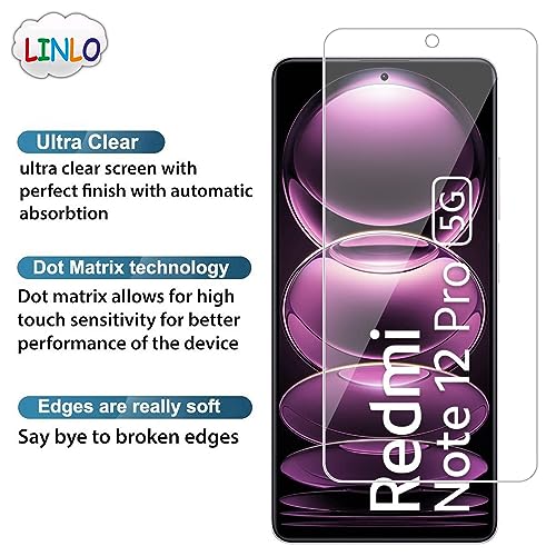 Image of Tempered Glass Screen Protector Compatible for Redmi Note 12 Pro /Note 12 Pro Plus /Note 12 Discovery /Note 12 Turbo /Poco F5 /Poco X5 Pro with Full Screen Coverage; (Transparent), Pack of 1