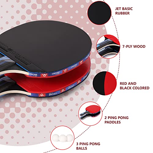 image for LEADER RIDER Ping Pong Paddles Set with Balls, Table Tennis Racket Set