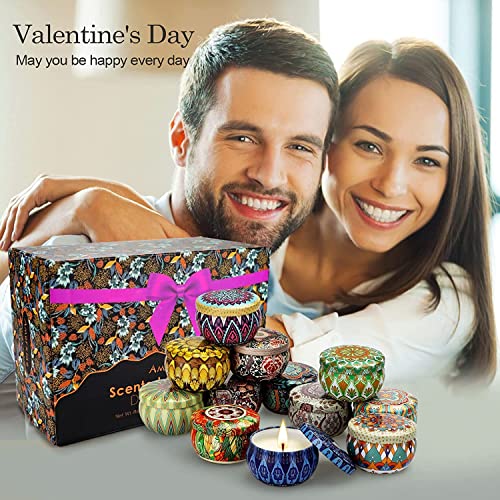 Scented Candles, 12 Pack Candles Gifts for Women, Ideal Valentines Day Gifts for Her, Romantic Candle Gifts for Wife, Candles for Home Scented, Birthday Gifts for Women