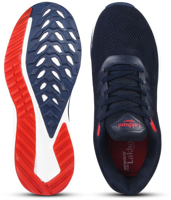 Image of Lakhani aashirwad Men's Sports Shoes | Lightweight Breathable Running Shoes for Men | Flynet Upper, Phylon Sole | Flexible, Comfortable Lace-Up Athletic Shoes