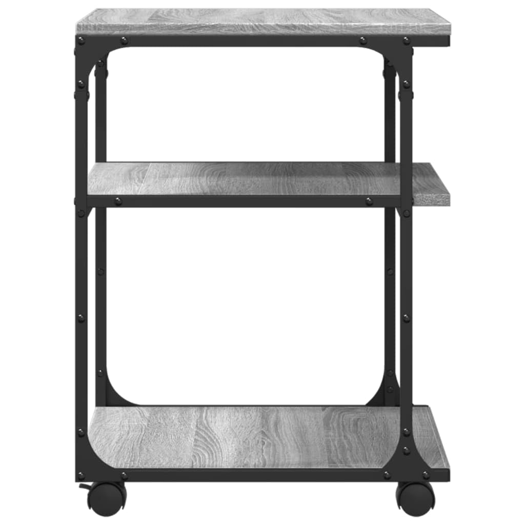 vidaXL Soporte de Impresora 3 Niveles Gris Sonoma 43x48x64 cm