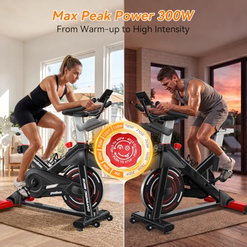 Image of pooboo Magnetic Exercise Bike, Indoor Stationary Bicycle for Home with App
