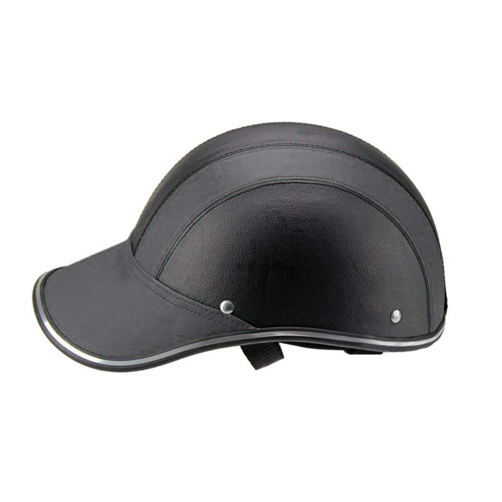 QianrenHalf Helmet Cycling Motor Baseball Cap Car Electric Male and Female Personality Duckbill Cap Black Talla única A1