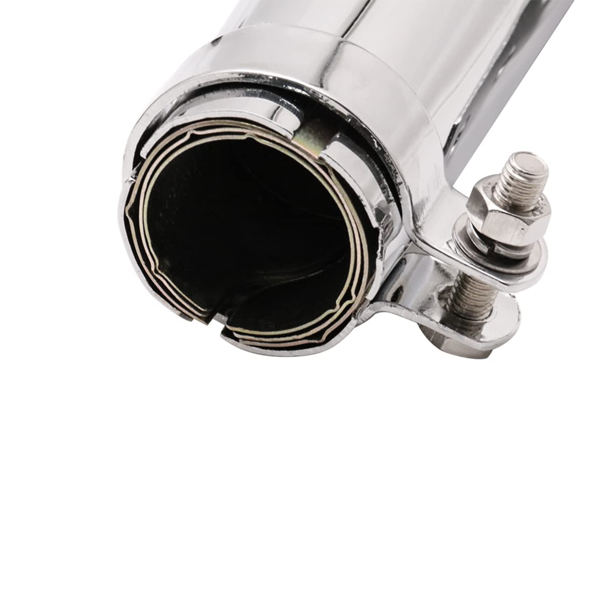 Scarico Moto Universale Universale Slip On 38mm 40mm 42mm Aspirazione Scarico Silenziatore Moto Silenziatore Tubo Slip On Per Dirt Bike Street Bike Scooter Cafe Racer (D'argento)