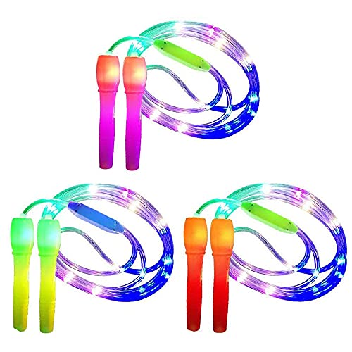 SICHU Luminous Jump Ropes,Luminous Skipping Rope,Led Light Up Jump Rope,Fitness Luminous Light Jump Ropes,Kids Children Jump Ropes,Random Color