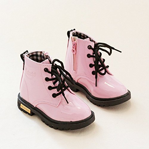 Gaorui — Botas de cano curto infantis para meninos e meninas — Botas impermeáveis com cadarço e zípe