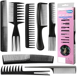 Hair Combs Set, 8 Pcs Hairdressing Combs Set Professional Hair Styling Comb Portable Set Fine Wide Tooth Comb Anti Static Heat Resistant Combs for Women Men Salon Home