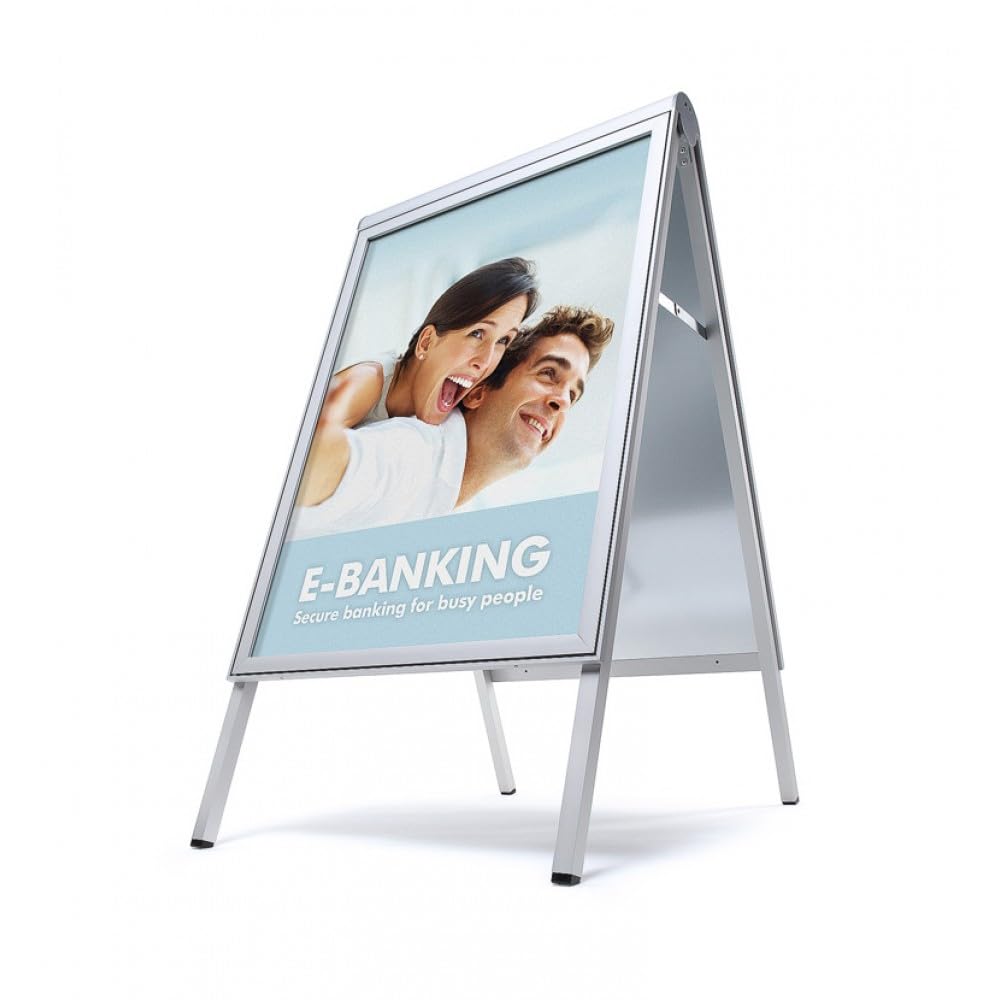 Kundenstopper A1 wasserdicht mit Schutzfolientaschen Plakatständer wasserfest Alu DIN A1 beidseitig