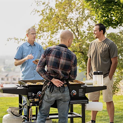 Blackstone 1984 Original 36 Inch Front Shelf, Side Shelf & Magnetic Strip Heavy Duty Flat Top Griddle Grill Station For Kitchen, Camping, Outdoor, Tailgating, Black #TOP3