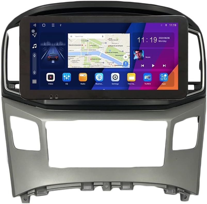 CarPlay Android Auto Autoradio Car Navigation Stereo GPS Radio 10.33" QLED Touchscreen Headunit Tablet for Hyundai H1 2011-2018AT if Applicable Octa Core 4G+64G