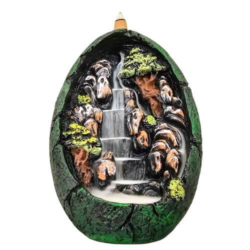 Incensário Cascata Cachoeira Oval para incenso backflow resina pr...